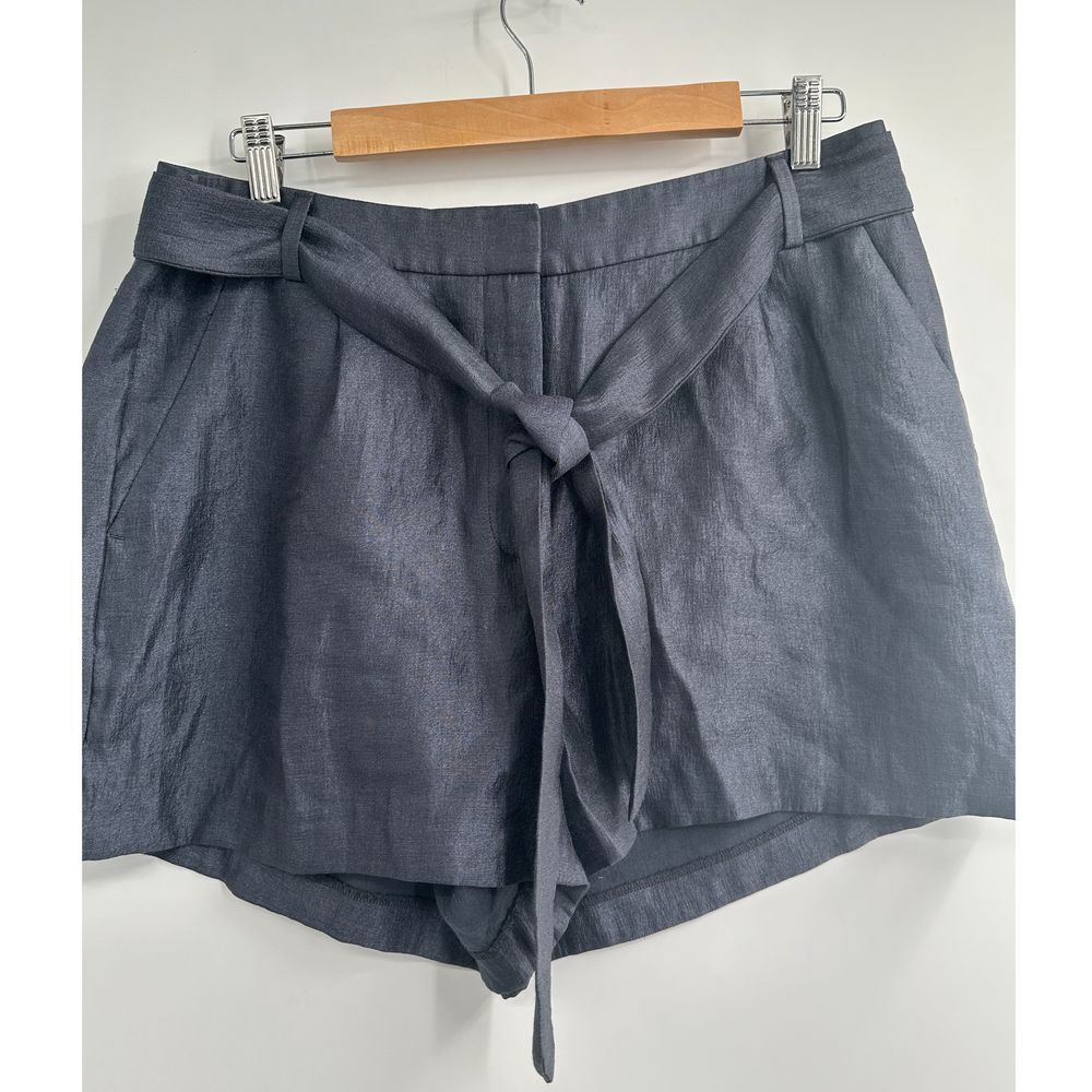 Loft Gray Metallic Belted Paper‎ Bag Shorts Size 12